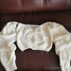 Beautiful ivory off the shoulder sweater. Size M